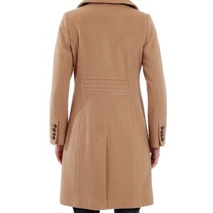 Long wool coat. Single breasted. Anne Klein. Camel color. Size 2 petite.